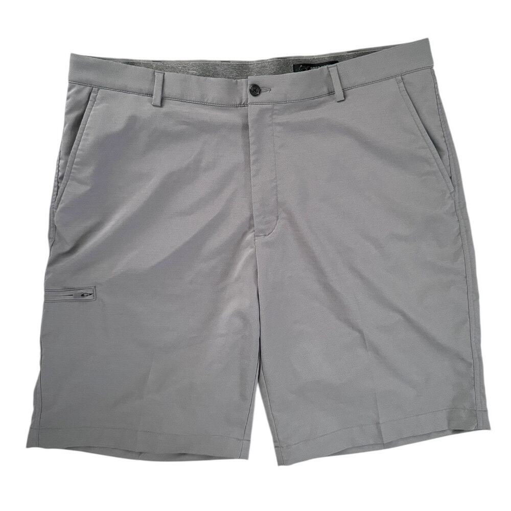 Greg Norman Flat Front Tech Gray Golf Shorts  — Size 40